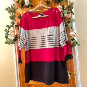 KAREN SCOTT- STRIPPED SPORT SHIRT